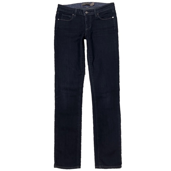 Paige Skyline 28X31.75 Skinny Straight Dark Stretch Blue Jeans - Picture 2 of 5